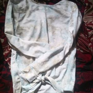 M Women's Tie-Dye Knot-Front Pullover